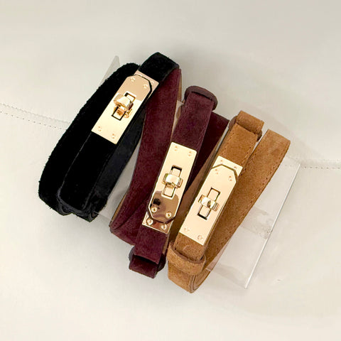 CINTURA Clip Suede Cuoio
