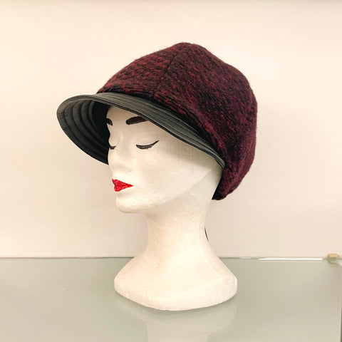 BAKER BOY Visiera Ecopelle Bordeaux