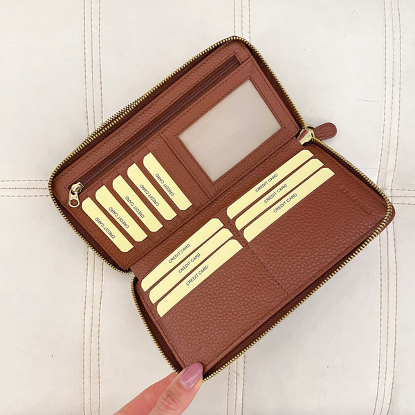 AUT AUT Portafoglio Doppia Zip Cognac
