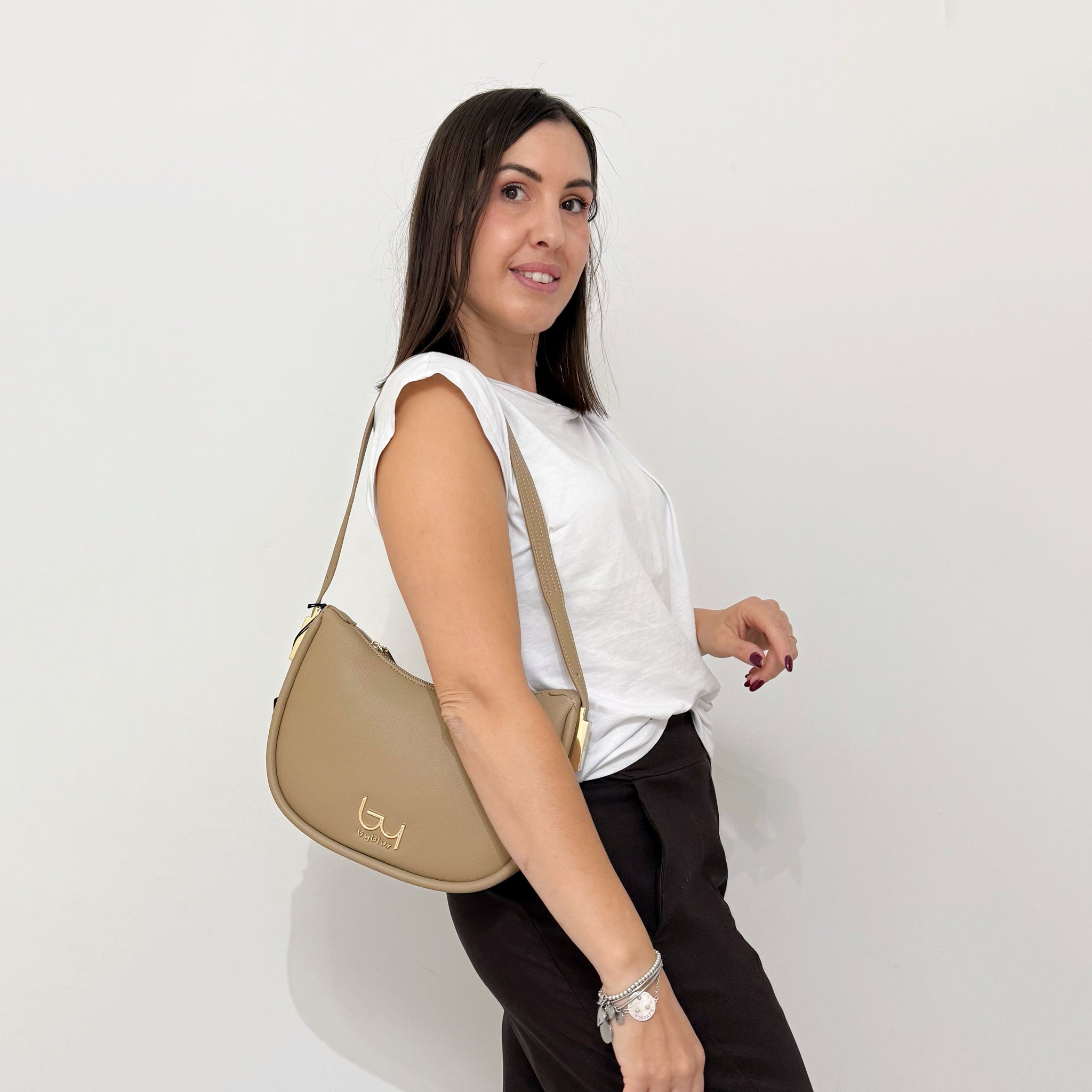 BYBYBLOS Borsa Elsa Mezzaluna Tortora