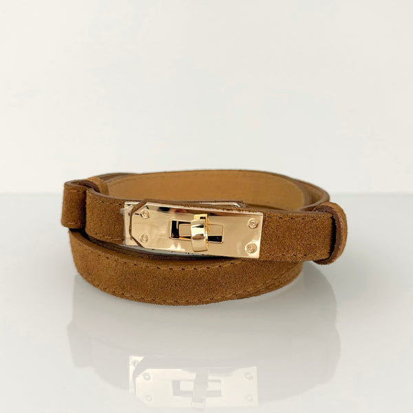 CINTURA Clip Suede Cuoio