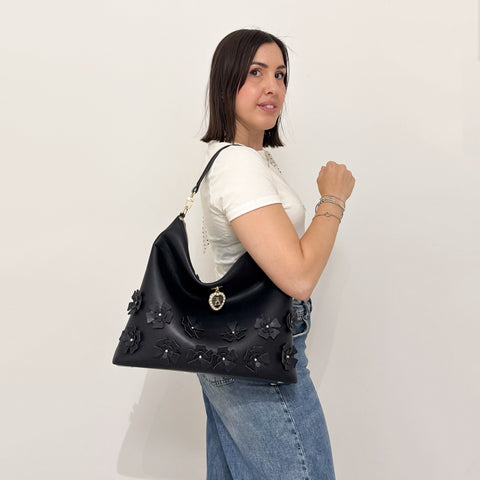 ATELIER DU SAC Borsa Flora Nera